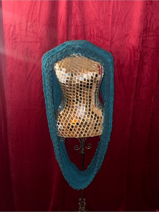 Charlie Paige Accessories - Charlie Paige Teal Open-Knit Scarf